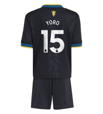 Manchester United Leny Yoro #15 Replika Babytøj Tredje sæt Børn 2025-26 Kortærmet (+ Korte bukser)